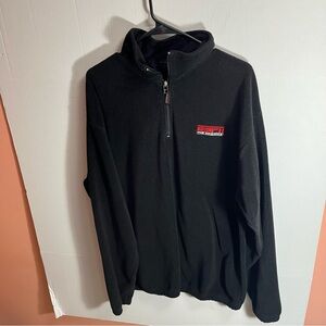 Vintage ESPN Sportscenter Fleece Pullover Jacket XL Mens Black 1/4 Zip Mock Neck
